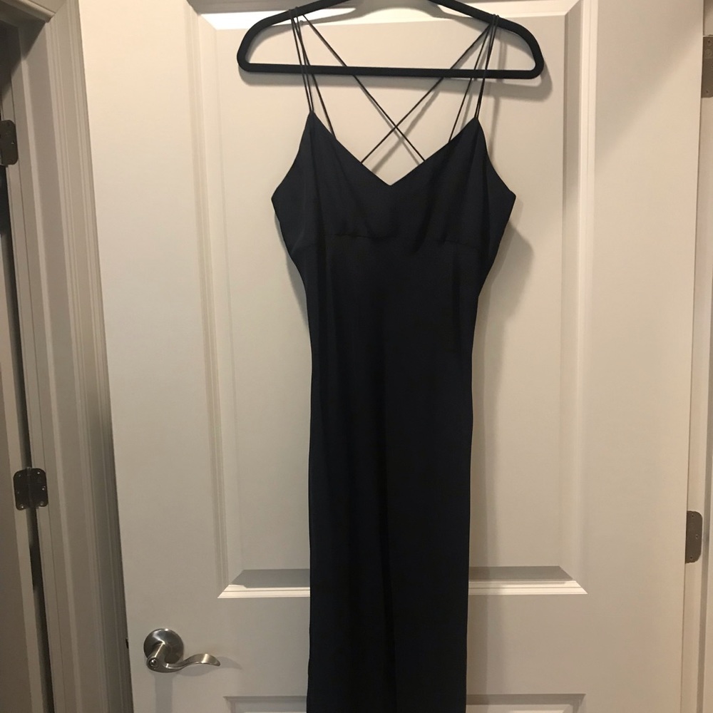 NWT Madewell navy silk slip dress